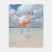 Flamingo-Strand Aruba Fleecedecke (Vorderseite)