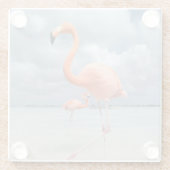 Flamingo-Strand Aruba Glasuntersetzer (Rückseite)