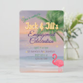 Flamingo Strand Einladung (Stehend Vorderseite)