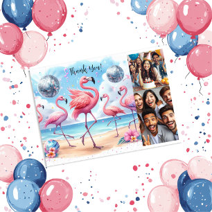 Flamingo-Strand-Geburtstagsfeier-Foto Dankeskarte