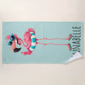 Flamingo-Strand Personalisieren Strandtuch (Vorderseite)