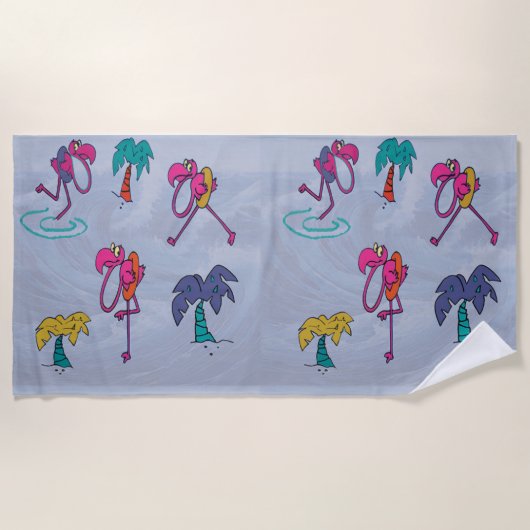 Flamingo-Strandtuch Strandtuch (Vorderseite)
