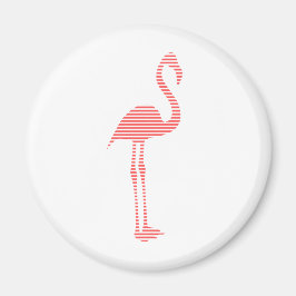 Flamingo - Streifen - rosa und weiß. Magnet