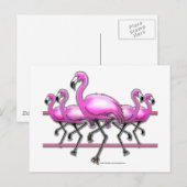 Flamingo Strip Postkarte (Vorne/Hinten)