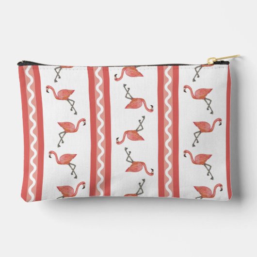 Flamingo Stripe Zipper Pouch Zubehörtasche (Rückseite)