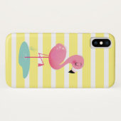 Flamingo & Stripes Telefonkoffer Case-Mate iPhone Hülle (Rückseite (Horizontal))