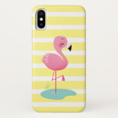 Flamingo & Stripes Telefonkoffer Case-Mate iPhone Hülle (Rückseite)