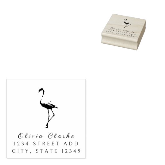 Flamingo Stylish Script Gummistempel (Stempel)