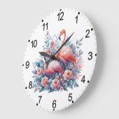 Flamingo Sublimierung-95158 Große Wanduhr (Winkel)