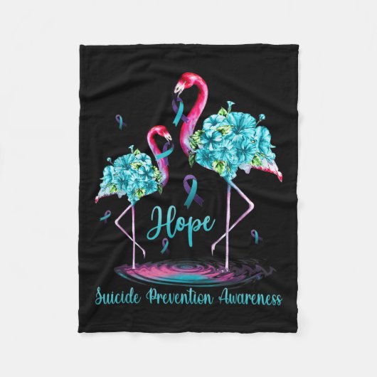 Flamingo Suicide Prevention Awareness Fleecedecke (Vorderseite)
