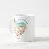Flamingo Summer Beach Hawaii Tropischer Name Kaffeetasse (Vorderseite Links)
