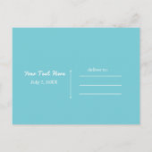 Flamingo Summer Birthday POOL PARTY Beach Einladungspostkarte (Rückseite)