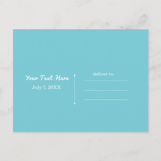 Flamingo Summer Birthday POOL PARTY Beach Einladungspostkarte (Rückseite)