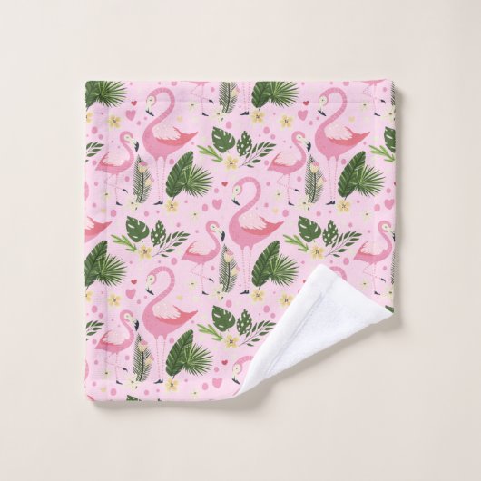 Flamingo Summer Collection 1 Design 8 Badhandtuch Set (Waschlappen)