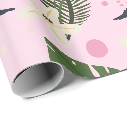 Flamingo Summer Collection 1 Design 8 Geschenkpapier (Rolleneckpunkt)