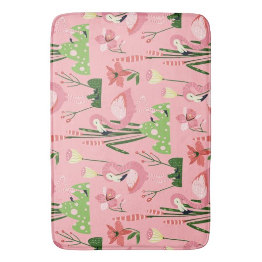 Flamingo Summer Collection Ein Design 4 Badematte (Vorderseite Vertikal)