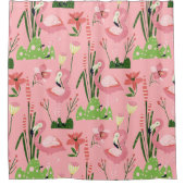 Flamingo Summer Collection Ein Design 4 Duschvorhang (Vorderseite)