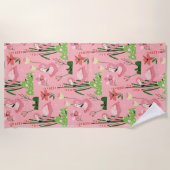 Flamingo Summer Collection Ein Design 4 Strandtuch (Vorderseite)