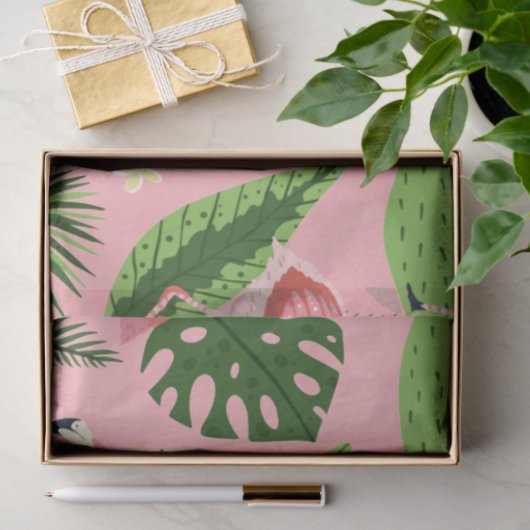 Flamingo Summer Collection ein Design 5 Seidenpapier (Geschenk)