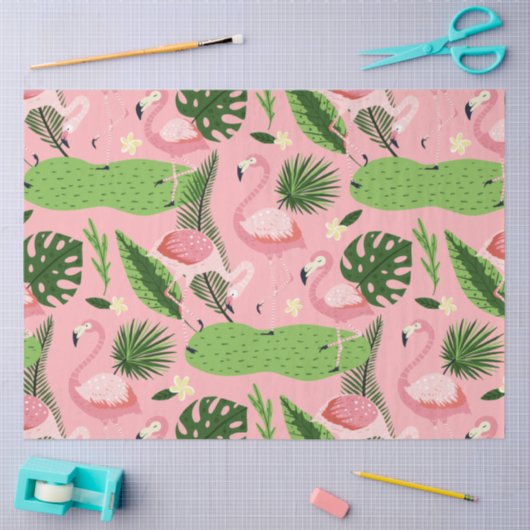 Flamingo Summer Collection ein Design 5 Seidenpapier (Basteln)