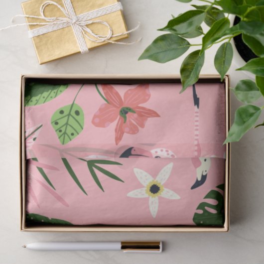 Flamingo Summer Collection ein Design 6 Seidenpapier (Geschenk)