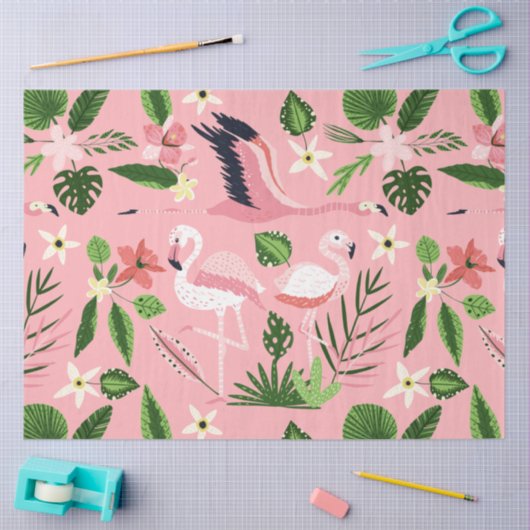 Flamingo Summer Collection ein Design 6 Seidenpapier (Basteln)