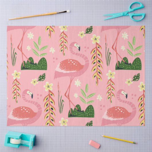 Flamingo Summer Collection Ein Design 7 Seidenpapier (Basteln)