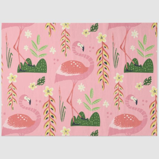 Flamingo Summer Collection Ein Design 7 Seidenpapier (Vorderseite)