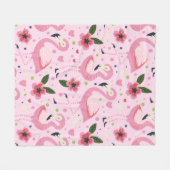 Flamingo Summer Collection ein Design 9 Fleecedecke (Vorderseite (Horizontal))