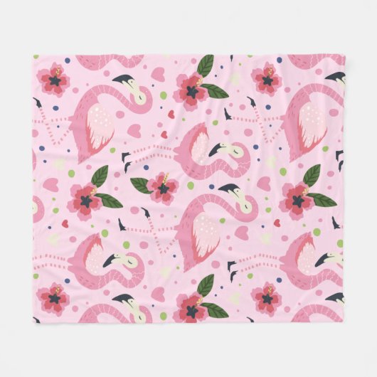 Flamingo Summer Collection ein Design 9 Fleecedecke (Vorderseite (Horizontal))