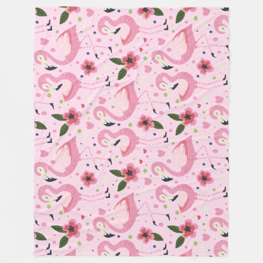 Flamingo Summer Collection ein Design 9 Fleecedecke (Vorderseite)