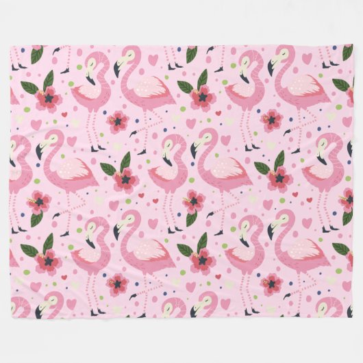 Flamingo Summer Collection ein Design 9 Fleecedecke (Vorderseite (Horizontal))