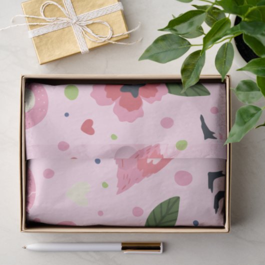 Flamingo Summer Collection ein Design 9 Seidenpapier (Geschenk)