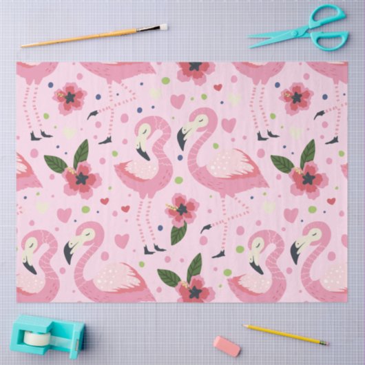 Flamingo Summer Collection ein Design 9 Seidenpapier (Basteln)