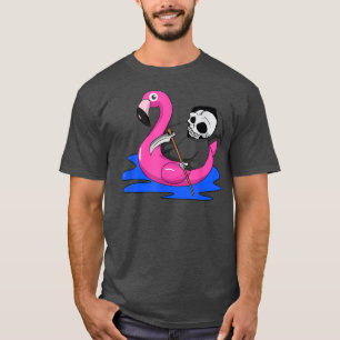Flamingo Summer Funny Grim Reaper Angel of Death H T-Shirt