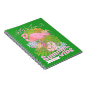Flamingo Summer Green Notizblock (Rechte Seite)