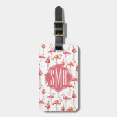 Flamingo Summer | Monogramm | Gepäckmarke Gepäckanhänger (Vorderseite vertikal)