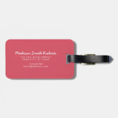 Flamingo Summer | Monogramm | Gepäckmarke Gepäckanhänger (Rückseite horizontal)