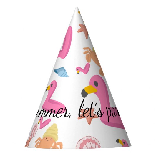 Flamingo summer party partyhütchen (Vorderseite)