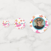 Flamingo summer party photo konfetti (Rückseiten)