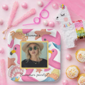 Flamingo summer party photo pappteller (Party)