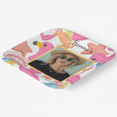 Flamingo summer party photo pappteller (Gewinkelt)