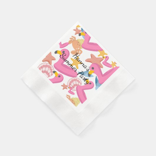 Flamingo summer party serviette (Ecke)