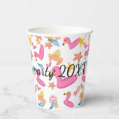 Flamingo summer party text pappbecher (Rückseite)
