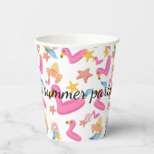 Flamingo summer party text pappbecher (Links)