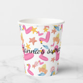 Flamingo summer party text pappbecher (Vorderseite)