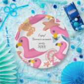 Flamingo summer party text pappteller (Party)