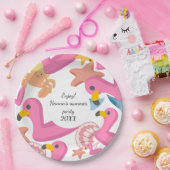 Flamingo summer party text pappteller (Party)