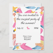 Flamingo summer party with photo einladung (Rückseite)