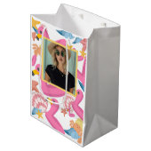 Flamingo summer party with photo mittlere geschenktüte (Vorderseite Schrägansicht)